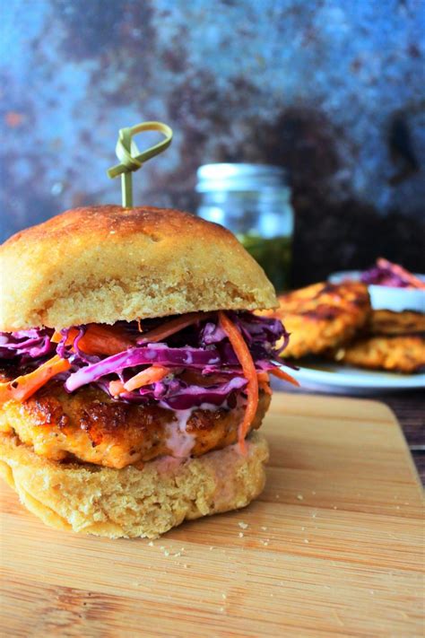 The Best Ground Chicken Burgers Served with a Simple Slaw - Kitrusy