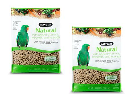 Buy ZuPreemNatural Bird Food Pellets for Parrots & Conures, 3 lb (Pack ...