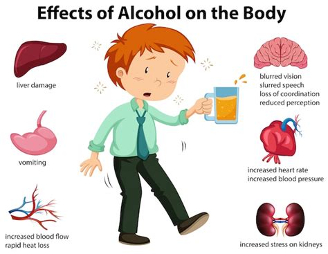 Premium Vector | Effects of alcohol on the body