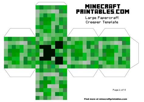 Minecraft Printable Papercraft Creeper Template