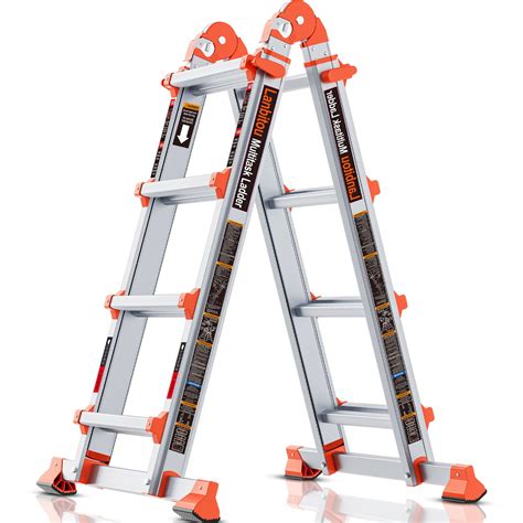 Buy Ladder, A Frame 4 Step Ladder Extension, 14 FT Anti-Slip Multi ...