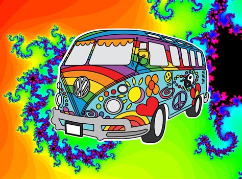 Colorful VW Hippie BusStickerCustom StickerCustom DecalVW