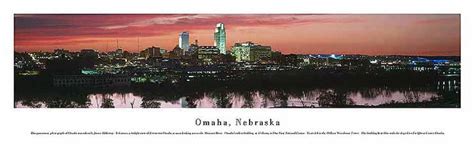 Omaha NE Nebraska NIght Evening Skyline Panorama Photo