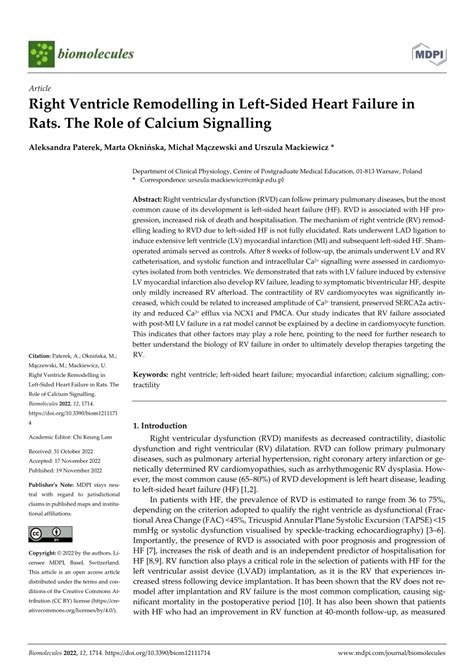 (PDF) Right Ventricle Remodelling in Left-Sided Heart Failure in Rats. The Role of Calcium ...