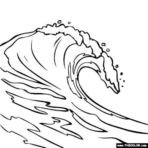 Breaking Wave Coloring Page | Wave drawing, Ocean wave drawing, Ocean drawing