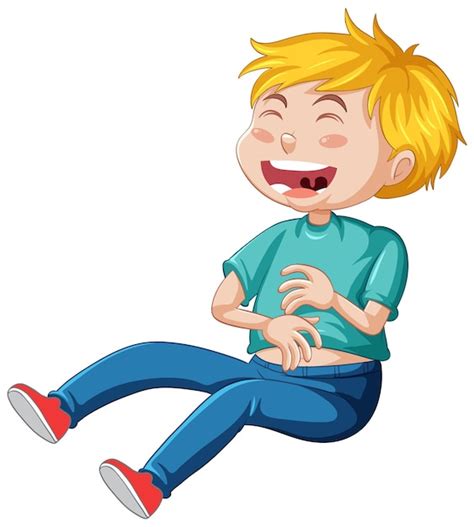 Free Vector | A boy laughing cartoon character