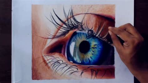 Drawing a realistic eye using colored pencils. - YouTube
