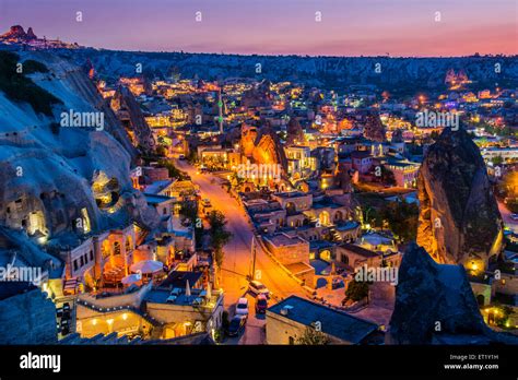 Sunset view over Goreme, Cappadocia, Turkey Stock Photo - Alamy