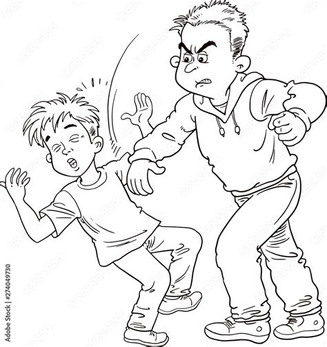 Vector cartoon illustration of father fighting His Son. Angry parent ...