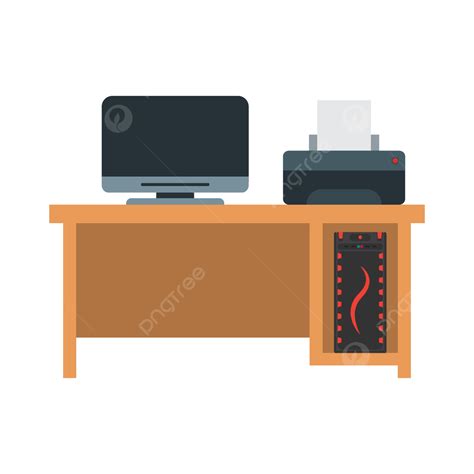 Gambar Meja Kerja, Komputer, Cpu, Meja Komputer PNG dan Vektor dengan Background Transparan ...