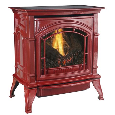 Ashley Hearth Products 31,000 BTU Vent Free Red Enameled Porcelain Cast ...