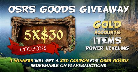 OSRS Giveaway | Gold/Accounts/Items/Power Leveling | PlayerAuctions