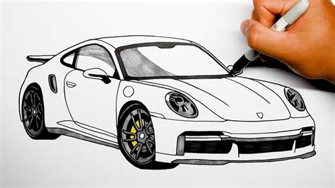 How to draw a car - Porsche 911 Turbo S - Step by step #1 - YouTube