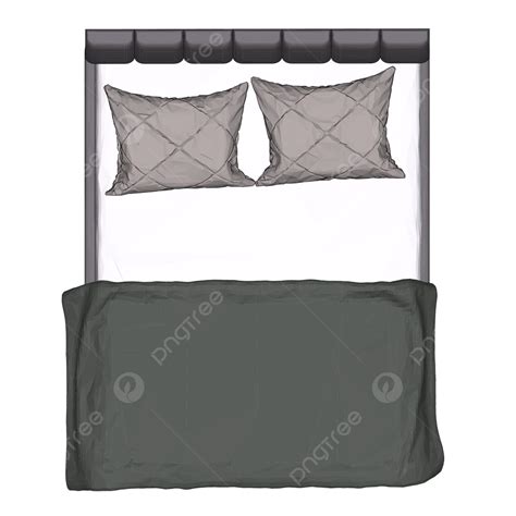 Big Bed Top View Vector, Bed, Furniture, Bed Top View PNG and Vector with Transparent Background ...