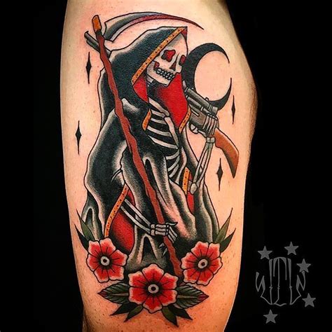 Beautiful rendition of the Reaper print. Tattoo artist ...