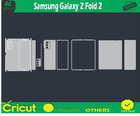 Samsung Galaxy Z Fold 2 Skin Vector Template - AK Digital File