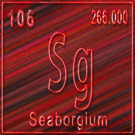 Premium Photo | Seaborgium chemical element sign with atomic number and ...