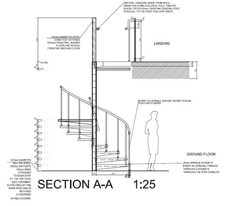 Spiral Staircase Detail Drawings - AutoCAD :: Behance