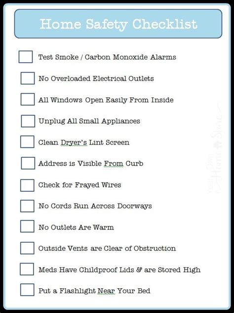 Home Safety Checklist | Home safety checklist, Safety checklist, Home safety