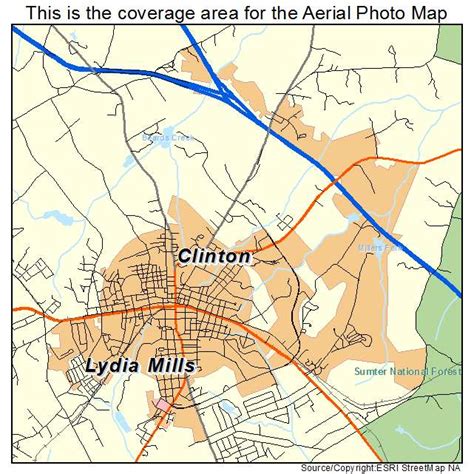 Aerial Photography Map of Clinton, SC South Carolina