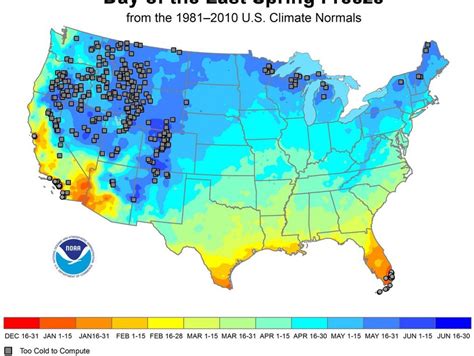 A U.S. Regional Map of the Last Day of Freezing Temperatures - Bloomberg