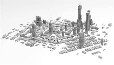 Sci-Fi 3D Models - Buildings, Spaceship, Wall Panels - Sci-Fi Futuristic City - CyberPunk ...