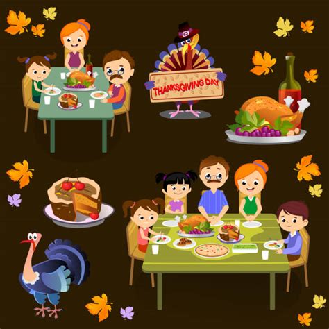 Happy Family Thanksgiving Illustrations, Royalty-Free Vector Graphics ...