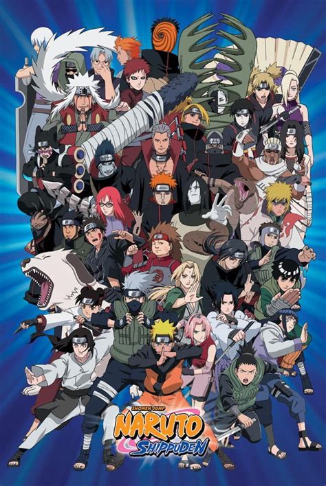 Naruto Characters Poster 24" x 36" Anime Manga Shippuden Sakura Sasuke ...