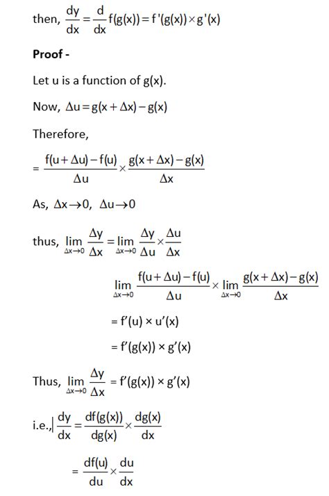 Formula of Differentiation by chain rule With solved example