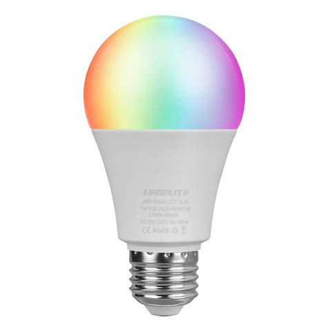 LEGELITE LED Smart Light Bulb, E26 7W WiFi Light Bulbs 2700K to 6500K ...