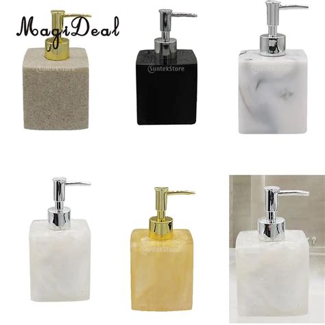 Fashion Resin Soap Dispenser Bathroom Pump Storage Bottle Black-in Bathroom Accessories Sets ...