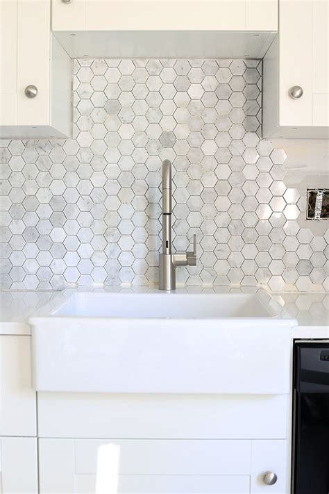 Honeycomb Tile Backsplash Subway With Arabesque Accent Kitchen Hexagon ...