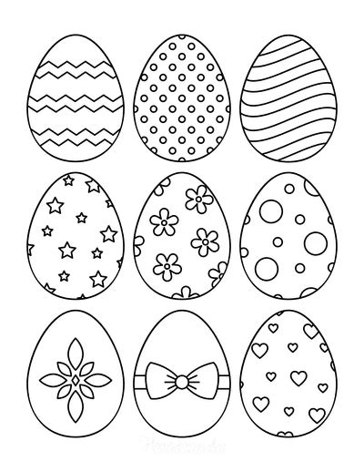 Easter Egg Coloring Pages & Free Printable Templates