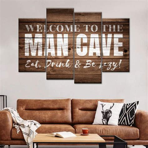 Man Cave Signpost Multi Panel Canvas Wall Art | Man cave, Man cave wall art, Man cave signs