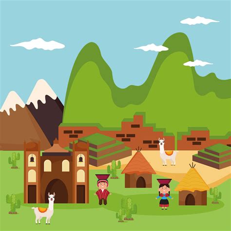 peru culture landscape 4209918 Vector Art at Vecteezy