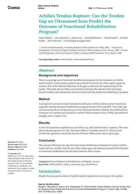 (PDF) Achilles Tendon Rupture: Can the Tendon Gap on Ultrasound Scan ...