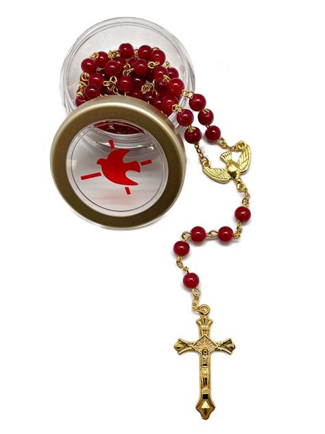 Rosary: Confirmation - Red - Confirmation Gifts - Pleroma Christian Supplies