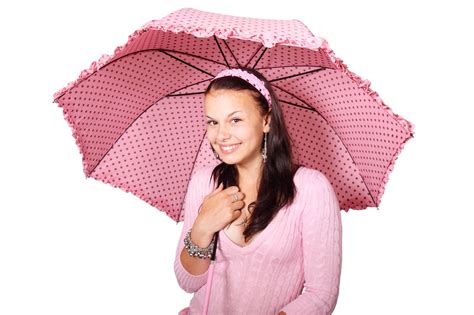 Woman With Dotted Umbrella Free Stock Photo - Public Domain Pictures