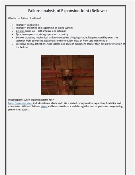 Failure analysis of expansion joint