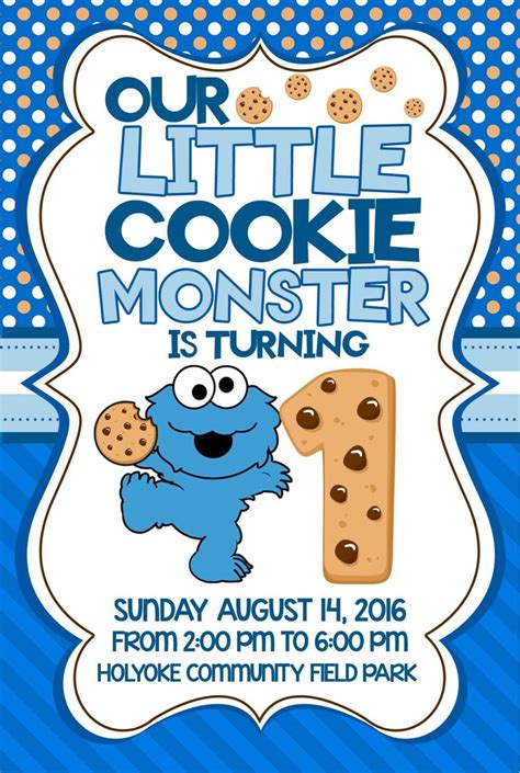 Cookie Monster birthday invitations | Etsy