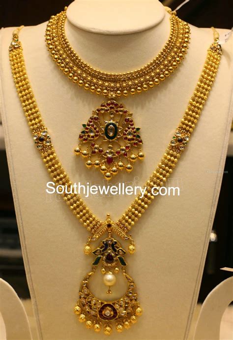 Antique Necklace and Haram Set - Jewellery Designs