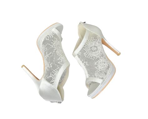 SALE Lace Wedding Shoes Lace Bridal Shoes Lace Bridesmaid Shoes Lace Pumps Ivory Wedding Shoes ...