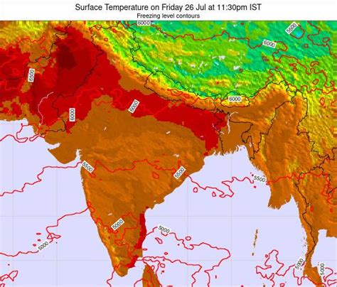 India Surface Temperature on Monday 20 Sep at 5:30pm IST