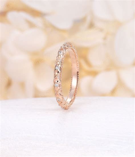 Vintage Diamond Wedding Band Art Deco Full Eternity Band - Etsy