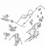 Skiing Coloring Pages sketch template