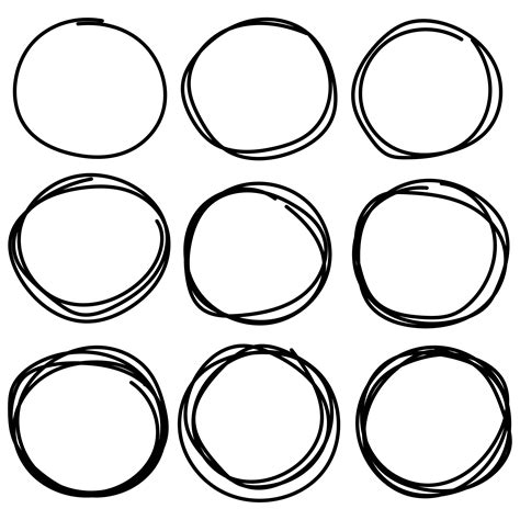 Set Of Hand Drawn Circle Elements, Hand Drawn Sketch. 564064 Vector Art at Vecteezy