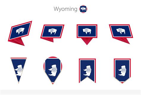 Wyoming US State flag collection, eight versions of Wyoming vector flags. 17545138 Vector Art at ...