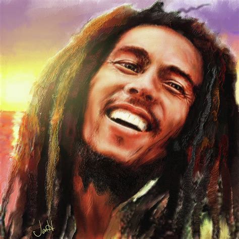 Joyful Marley Bob Marley Portrait Painting by Jennifer Hickey - Fine Art America