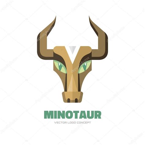 Minotaur - vector logo concept illustration. Buffalo head logo. Bull head logo. Taurus head logo ...