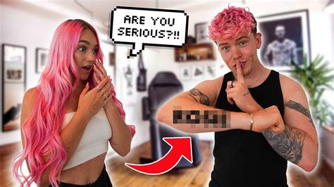 I GOT MY GIRLFRIENDS NAME TATTOOED ON ME!!! **SHE CRIED** - YouTube